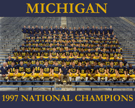 1997 MICHIGAN 8X10 TEAM PHOTO WOLVERINES NCAA FOOTBALL NATIONAL CHAMPS - $4.94