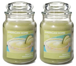 2 Yankee Candle American Home PERFECT MARGARITA Green Large Jar-19oz-Lot... - £28.75 GBP