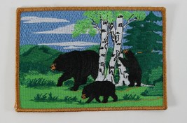 Vintage 3 Bears &amp; Birch Tree Walking LARGE Boy Scouts BSA Backpack Patch - $11.69