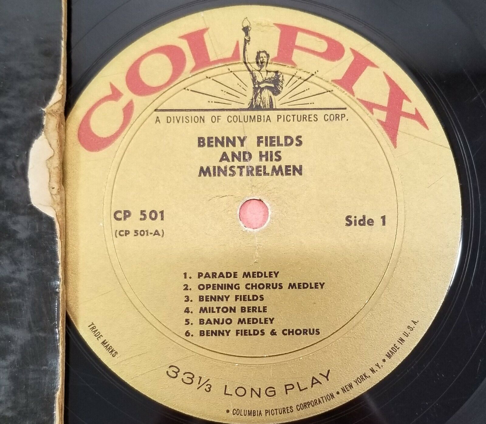AP) Benny Fields and his Minstrelmen - Colpix Records - CP-434 - Vinyl Record Item image 3