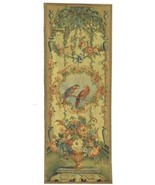 Aubusson Tapestry 26x67 Handwoven Romantic Birds Flowers Plants - £810.50 GBP
