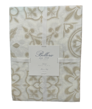 Bellora Milano Tablecloth Linen &amp; Cotton Italy 67&quot; x 90&quot; Beige White Med... - $67.32