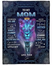 To My Mom Fleece Blanket Gift From Son Lions Quote Floral Mandala Sherpa Blanket - £46.45 GBP+