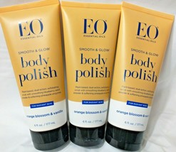 3 EO Orange Blossom &amp; Vanilla Smooth &amp; Glow Body Polish 6 Oz. Each - £30.33 GBP