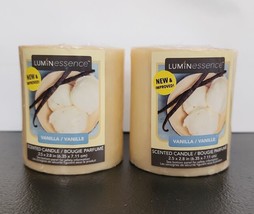 ( Lot 2 ) Luminessence Vanilla Scented Pillar Candles, 2.5 In. X 2.8 In. 7 oz Ea - £18.95 GBP