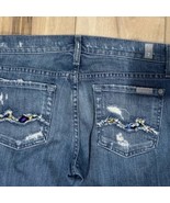 EUC  LIMITED EDITION 7 For All Mankind Bootcut Jeans | Size 26 Jeweled P... - $782.68 MXN
