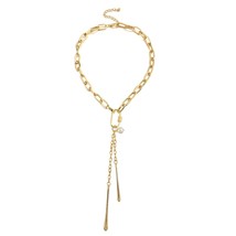 AENVintage Long Lock Tassel Pendant Necklaces for Women Fashion Metal Charm Chai - £12.92 GBP