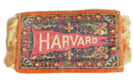 Harvard University Tobacco Felt Orange Border Original Vintage Silk Rug ... - £9.00 GBP