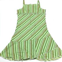 Trend Zone Girls Vintage 90s Summer Casual Dress Size 12/14 (L) Green Striped - £15.93 GBP