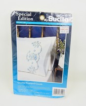 Bucilla Stamped Pillowcase Pair 63110 Special Edition Blue Bouquet - $12.99