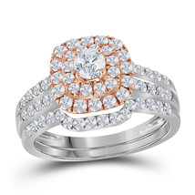 14k White Gold Round Diamond Bridal Wedding Engagement Ring Band Set 1-1... - $1,499.00