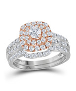 14k White Gold Round Diamond Bridal Wedding Engagement Ring Band Set 1-1... - £1,201.14 GBP