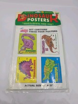 Vintage Mello Smello Dinosaur Posters Lot of 4 17&quot; x 22&quot; T-Rex Triceratops 1991 - $23.96