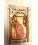 Olive Wood 2.25&quot; Hanging Earrings, New From the Holy Land - $273.81 MXN