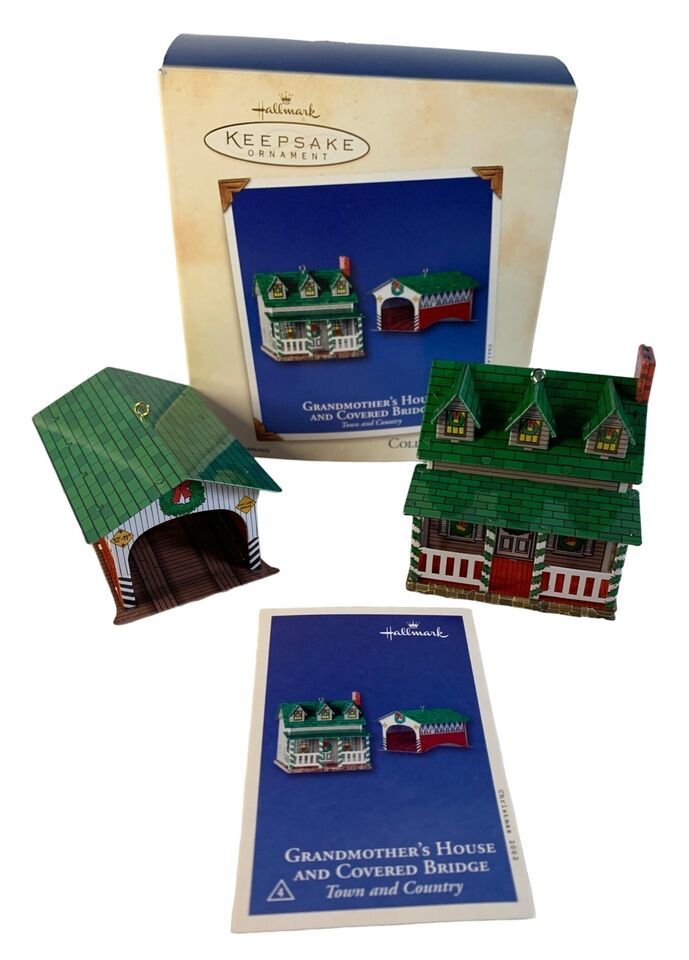 Hallmark Grandmother's House and Covered Bridge with box - New - $15.83
