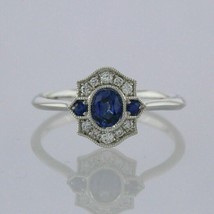 2.05Ct Oval Simulated Sapphire Diamond Engagement Ring 14K White Gold Plated - £107.15 GBP