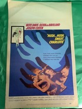 Hush Hush Sweet Charlotte 1964 Window Card Movie Poster 60’s Horror LG JD - $29.70
