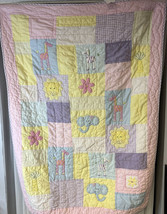 Baby Girl Crib Quilt The Company Store 34 1/2” x 48” Cotton Wall Decor - £25.78 GBP