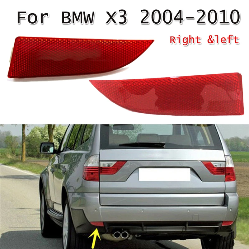 Auto Bumper Reflector Board Cover Rear Red For BMW X3 2004-2010 Car Exterior - £15.38 GBP+