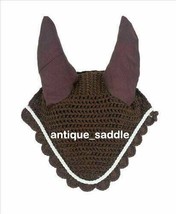 ANTIQUESADDLE Horse Fly veil Crochet breathable Cotton Ear Net Bonnet/Hood Veil - £12.76 GBP