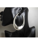Chunky Oval Hoop Earrings, 925 Sterling Silver, Lightweight Puffy Earrings  - £110.12 GBP