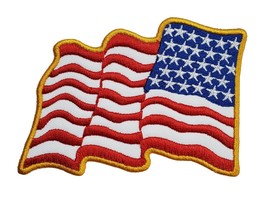 American Flag Embroidered Iron On Patch 3.5&quot; x 2.5&quot; Waving Right or Left Facing - £7.49 GBP+