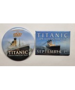 Titanic on Videocassette &amp; DVD Movie Promo Button Pin Lot - £9.48 GBP
