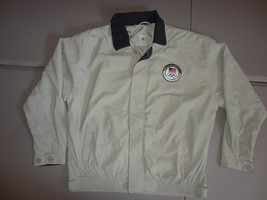 Khaki Tan Official USA Olympic Commitee 6th Sixth Ring Jacket Men L Very... - £25.80 GBP
