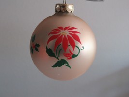 7+1 Lot Rauch Christmas Glass Tree Ornaments Poinsettia Ball Floral 2.75... - $14.25