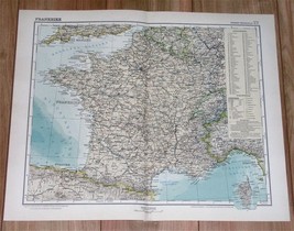 1926 Original Vintage Map Of France - £15.09 GBP