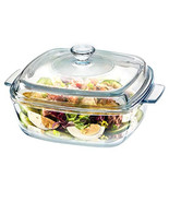 Small Square Casserole Dish with Lid Oven Safe Covered Glass Casserole D... - €95,37 EUR