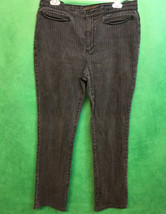 Lauren Jeans Co. Women’s Black Striped Straight Leg Jeans size 12 - £9.09 GBP