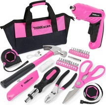 THINKWORK 41-Piece Pink Tool Set - Ladies Hand Tool Set with 3.6V Rotatable - £45.72 GBP