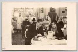 RPPC Couple Dining At Restaurant c1930s Real Photo Postcard L26 - $9.95