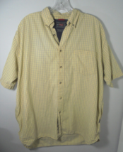 Vintage Single Stitch Wrangler Mens Large Short Sleeve Button Shirt Plaid Yellow - £13.16 GBP