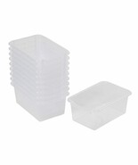 Ecr4Kids Scoop Front Storage Bins, Multipurpose Organization, Clear, 10-... - $70.99