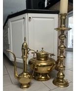 A Collection of Brass ware ,including Large Candle Stick, Samovar Brass ... - $408.94 CAD