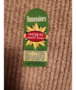 Homemakers Vtg Castor Oil Uncirculated Label For 2 Oz Bottle Rare - €8,68 EUR
