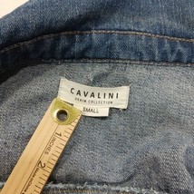 CAVALINI Denim Collection DJK196M Women’s Blue Crop Frayed Jacket Size Small image 5