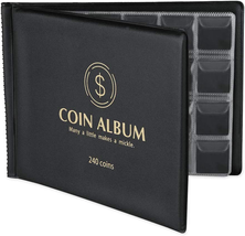 Coin Collection Holder Album for Collectors, 240 Pockets Coin Collection... - $13.33