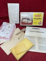 Vtg Realife Miniatures Wood House Furniture Kit Heritage Series Canopy Doll Bed - £11.82 GBP