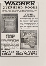 1937 Print Ad Wagner Overhead Doors for Garages Cedar Falls,Iowa - £10.88 GBP