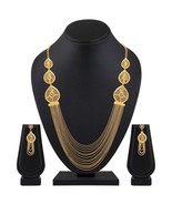 22K Gold Plated Long multilayer Chain Traditional Necklace Jewelry Set f... - £16.23 GBP