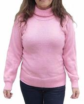Alpakaandmore Pink Ladies Turtleneck Woolen Sweater Alpaca Wool (M) - £124.87 GBP
