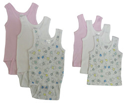 Bambini Newborn (0-6 Months) Girl Girls Printed Tank Top Variety 6 Pack ... - £18.51 GBP