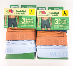 Fruit Of The Loom Fruitful Threads Boxer Briefs 3pk Underwear Men Large Lot of 2 - £25.21 GBP