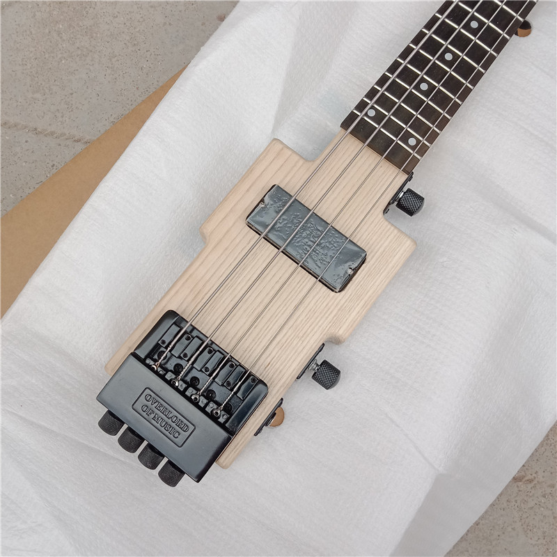 No Paint 4 Strings Headless Electric Bass,MINI Ash Body&Rosewood Fingerboard 626 Item image 2