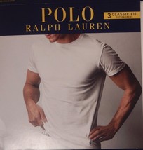 3 Polo Ralph Lauren Mens Cotton White Crew T-SHIRTS Undershirts S M L Xl Xxl New - £35.08 GBP