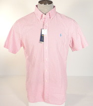 Ralph Lauren Pink &amp; White Seersucker Short Sleeve Button Front Shirt Men  - $99.99