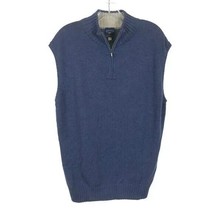 NWOT Mens Size Large Bills Khakis Dark Blue Quarter Zip Golf Sweater Vest - £20.80 GBP